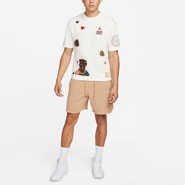 Футболка Air Jordan x Maison Chateau Rouge Crossover Tee 'White Red Brown', белый — фото 3