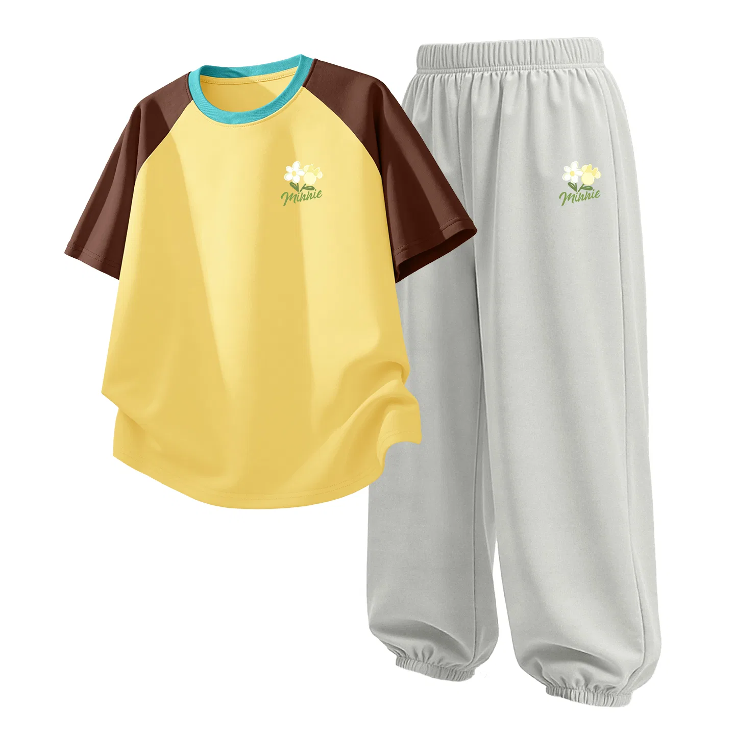 Детский спортивный костюм Casual Sportswear 2 Piece Set Disney, Di Chao Yang K Brown Yellow+Di Chao Yang K Glacier Gray