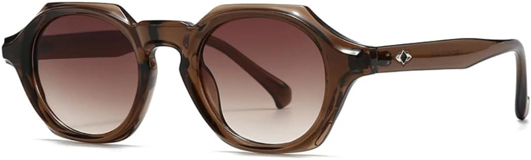 

Популярные модные солнцезащитные очки в форме многоугольника и квадрата для женщин, ретро-очки с заклепками, градиентные очки, защита от УФ-излучения UV400 для мужчин TVTBBVV, Brown Tea Gradient