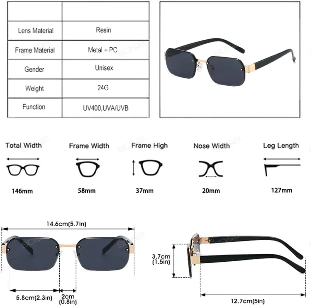 

Модные солнцезащитные очки без оправы для женщин в стиле ретро с заклепками, прозрачные линзы цвета океана, для мужчин с защитой от УФ-излучения UV400 TVTBBVV, Red