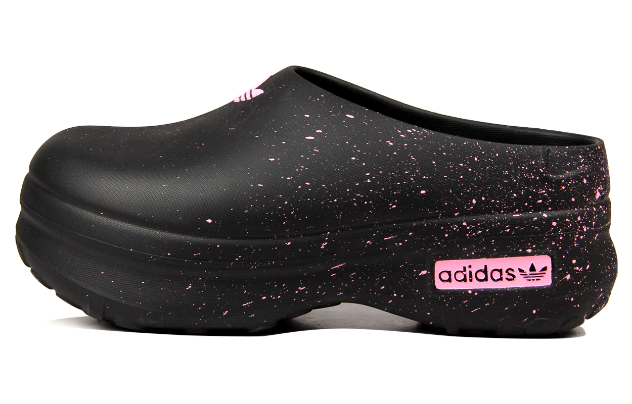 Adidas Originals Женские сандалии AdiFOM Stan Smith Mule с резиновой подошвой, нескользящие, с закрытым носком, черно-розовые