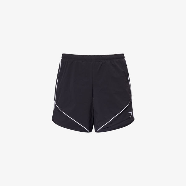 

Ретро шорты из стрейч-нейлона с вышитым логотипом Gymshark, черный
