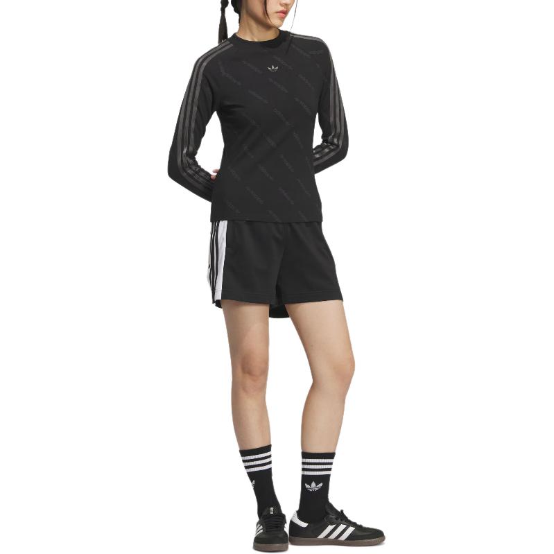 Футболка с рукавом реглан SS25 для женщин Adidas Originals, черный/темно-серый — фото 3