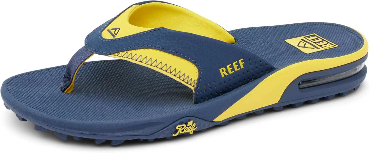 

Мужские вьетнамки REEF Fanning с открывалкой для бутылок, синий/желтый/темно-синий