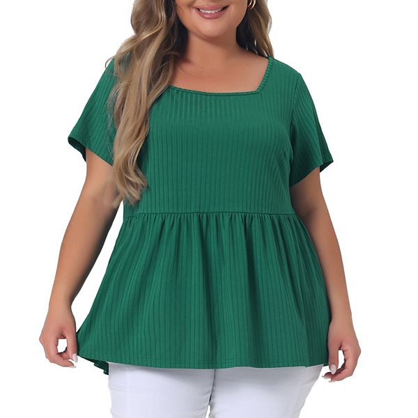 

Женский топ с квадратным вырезом и принтом, короткий рукав, размер plus size Agnes Orinda