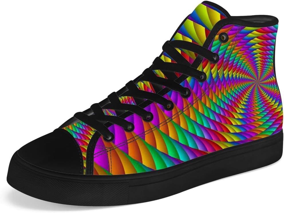 

Кеды на высокой подошве chebing с психоделическим абстрактным рисунком, высокие кроссовки на шнуровке, повседневная обувь, подарок для мужчин и женщин, 614 Multicolor