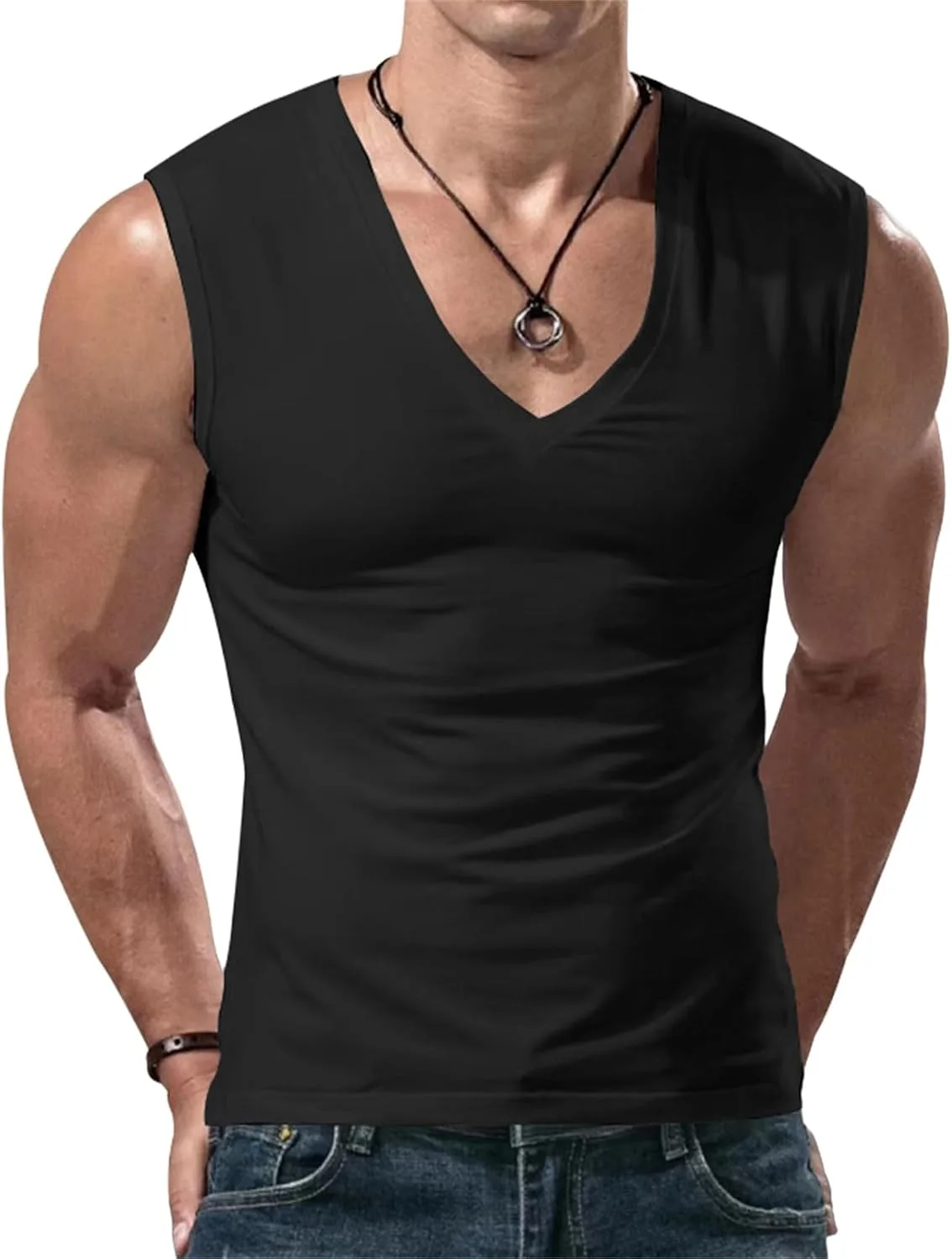 

Мужская майка для тренировок Slim Fit V-образный вырез YSERB