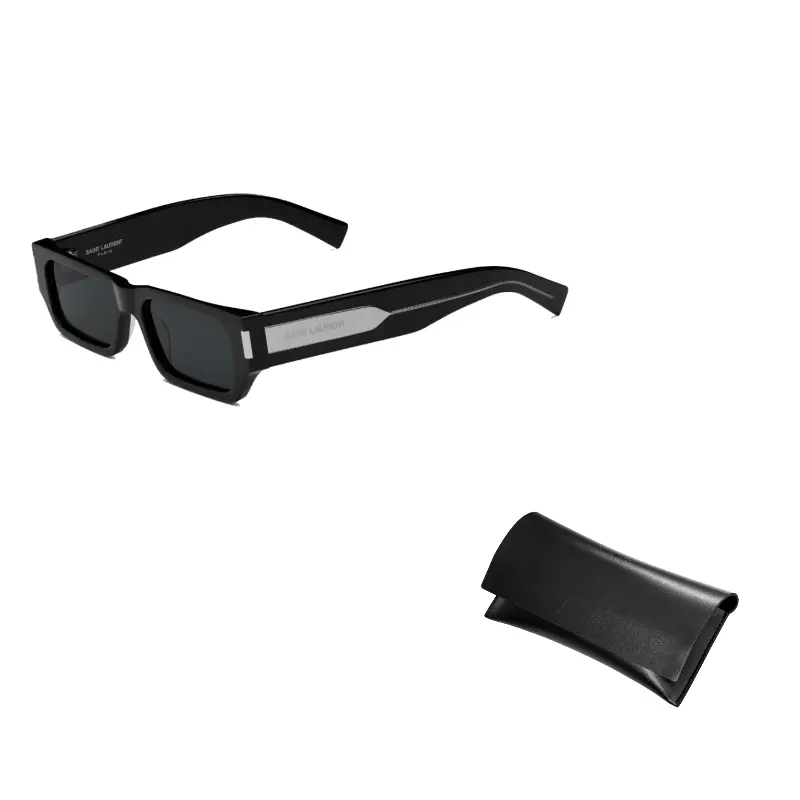 

SAINT LAURENT Прямоугольные солнцезащитные очки в рамке, Black