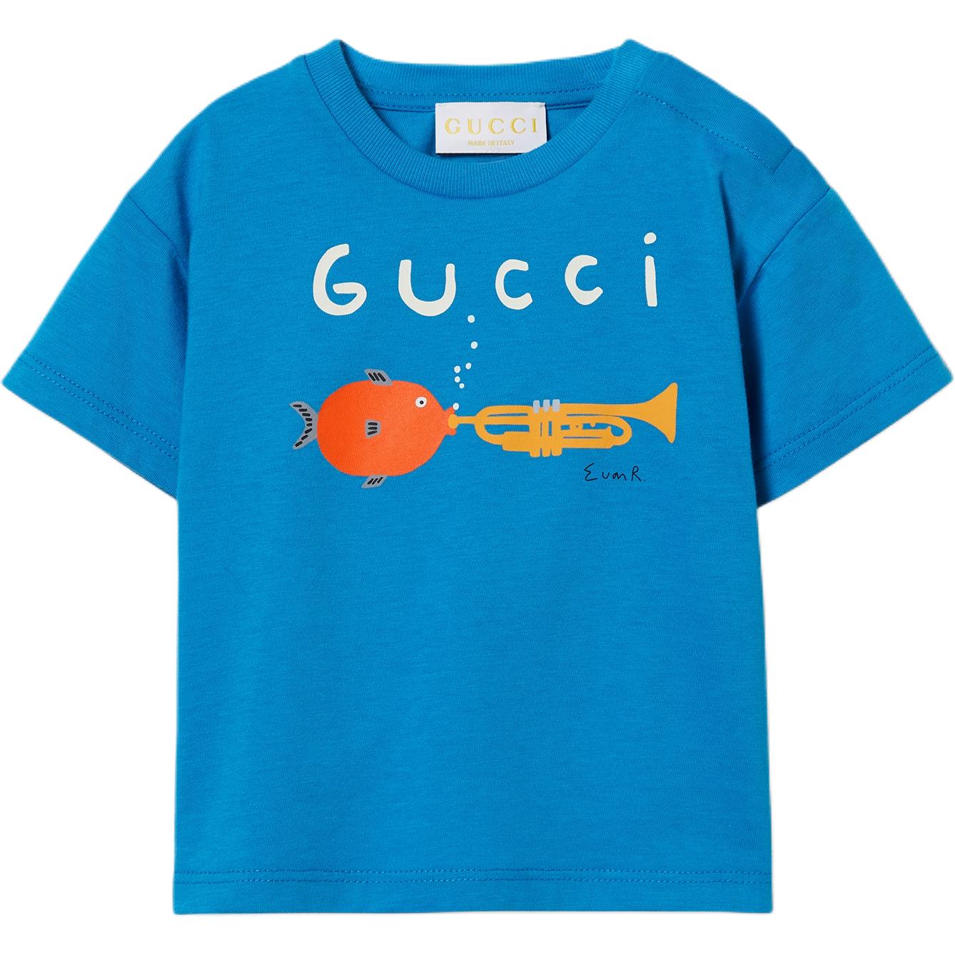 

Футболка FW25 для младенцев и малышей GUCCI, светло-голубой