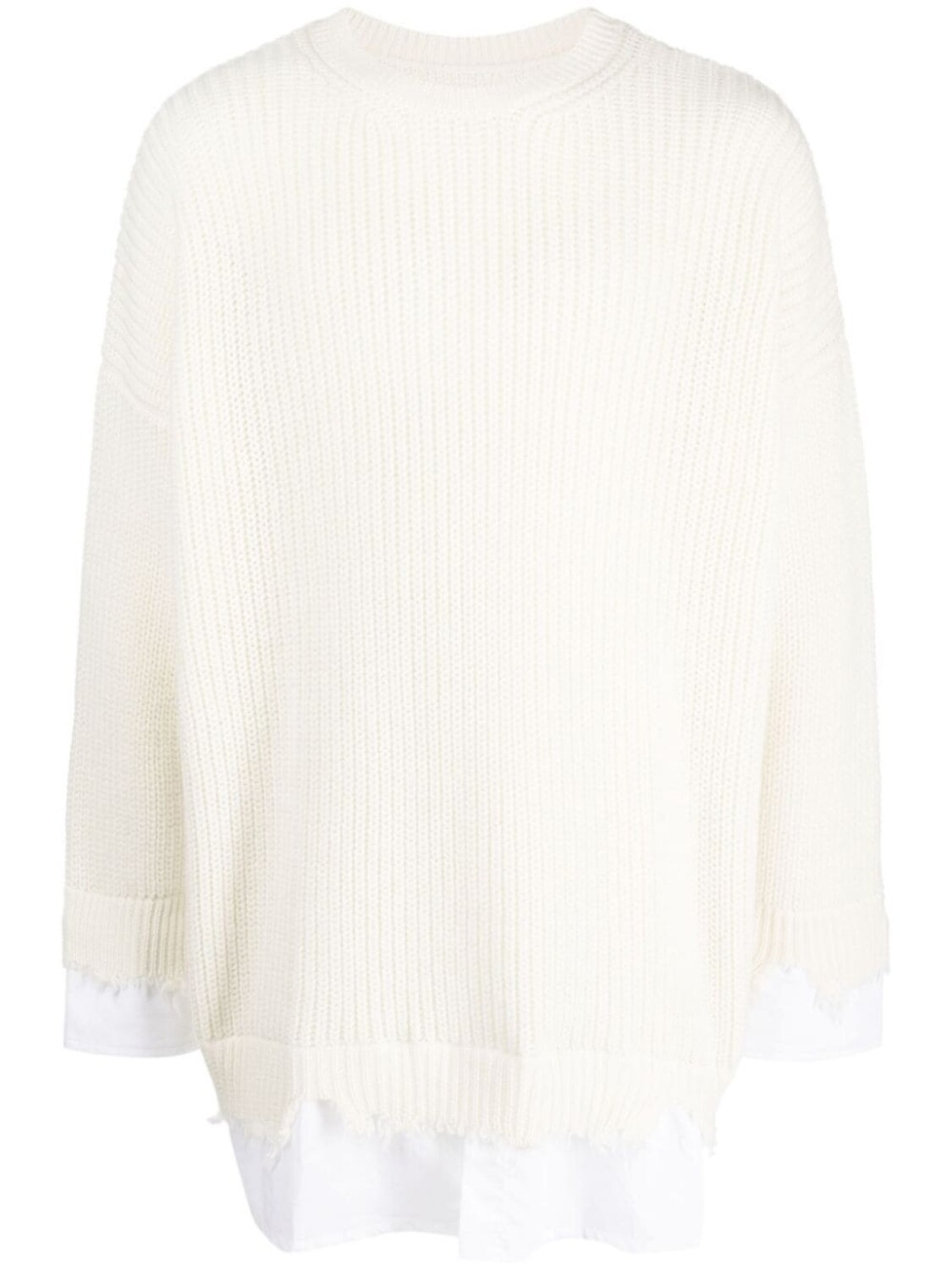 

MM6 Maison Margiela джемпер с эффектом потертости, белый
