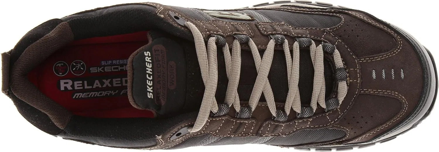Мужские рабочие кроссовки Skechers Soft Stride Grinnel, 2-Black Leather Black Mesh — фото 3