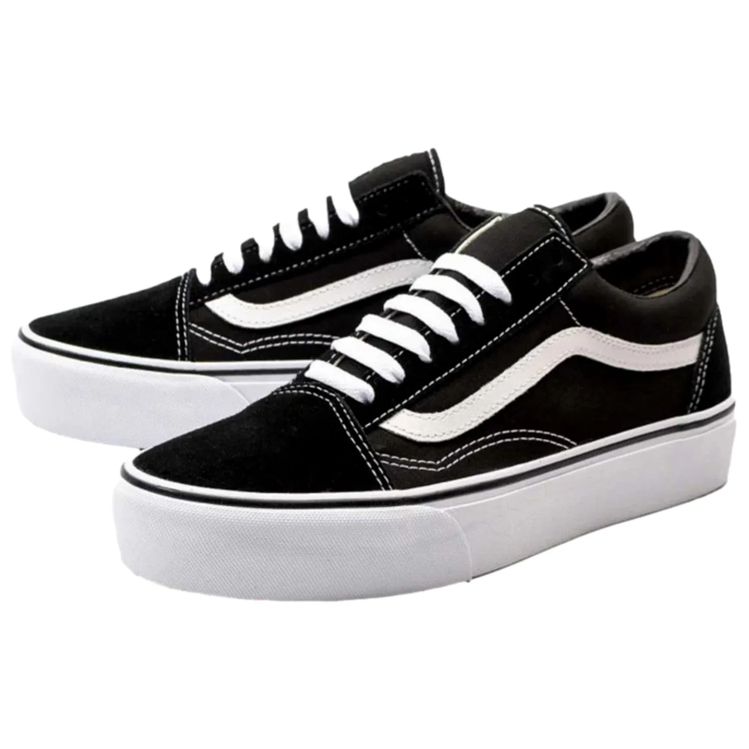 Мужские кеды Vans Old Skool Platform, черно-белые, VN0A3B3UY28 — фото 2