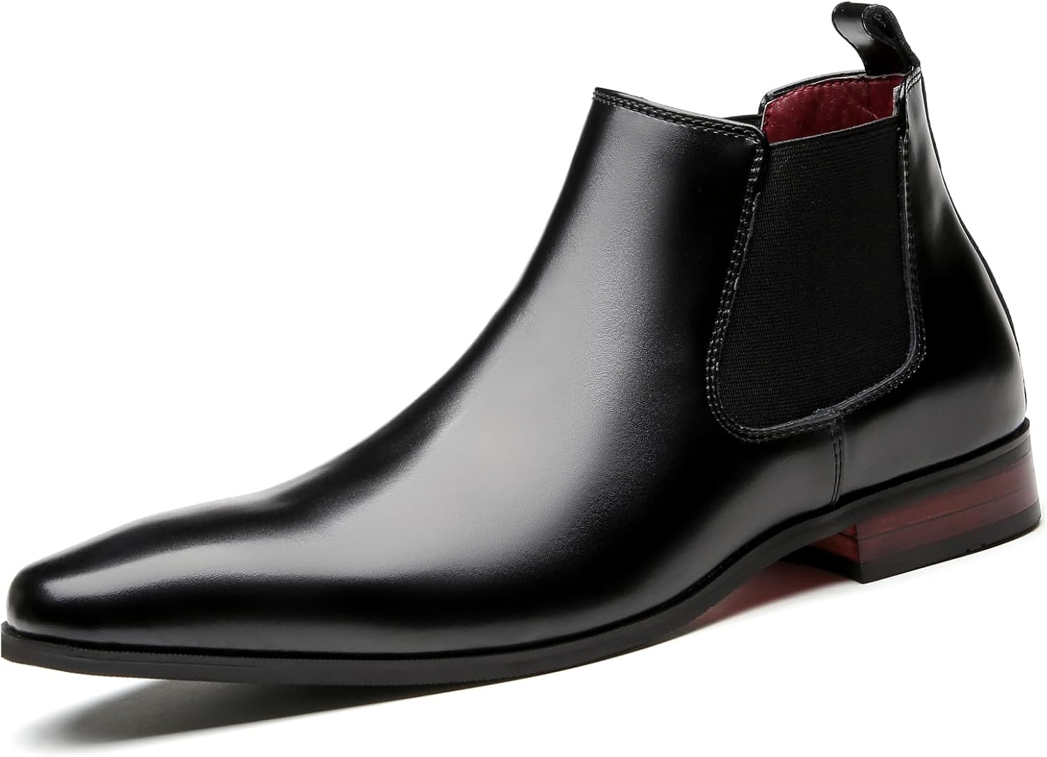 

Мужские ботинки челси из натуральной кожи, без шнуровки, стильные и удобные, повседневные ботинки чукка, классические эластичные деловые ботинки для мужчин Optigard, черный