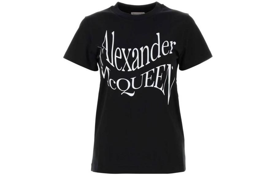 

Футболка с принтом логотипа Alexander McQueen, черная