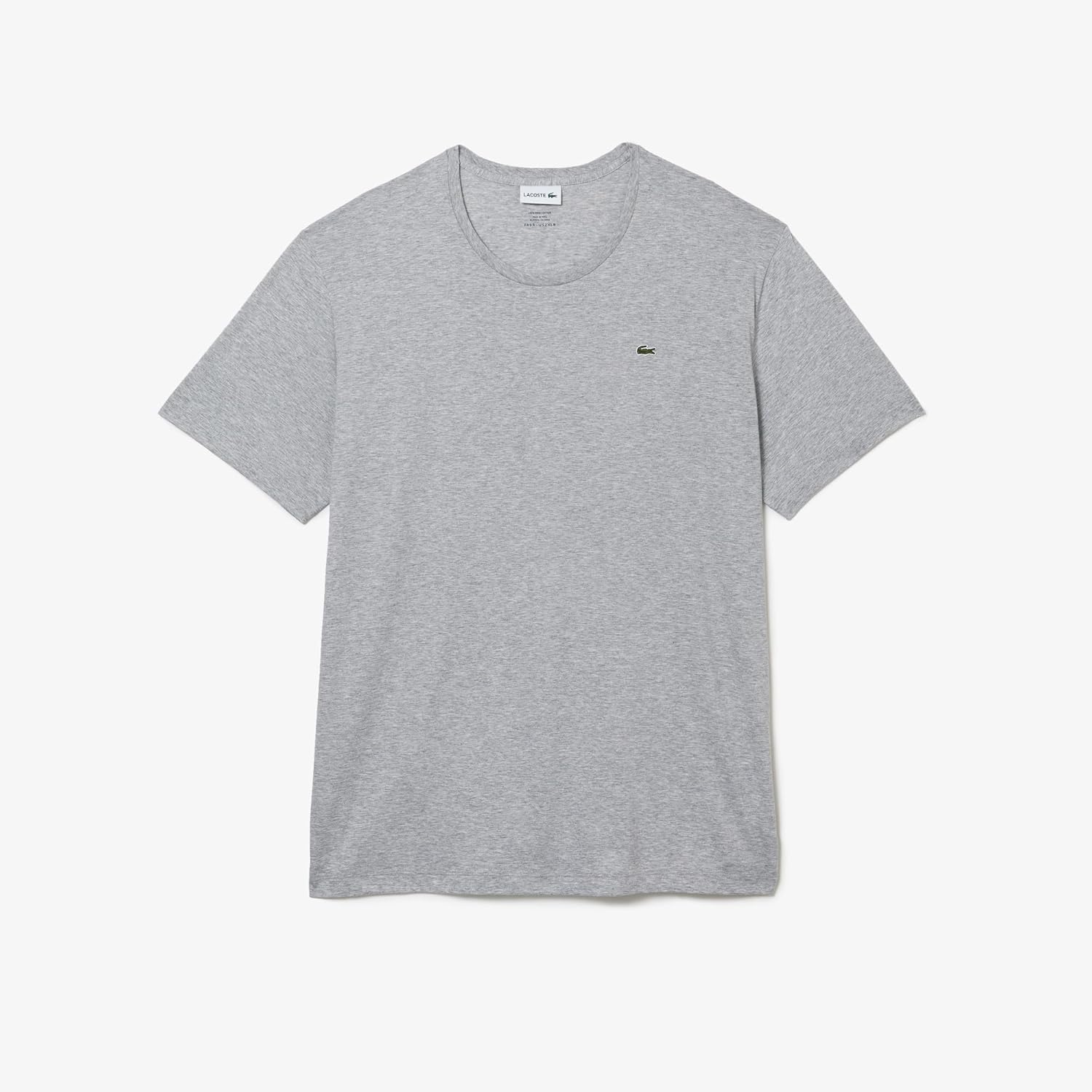 Мужская футболка Lacoste с круглым вырезом, коротким рукавом, классическим кроем и большой посадкой, Silver Chine — фото 4