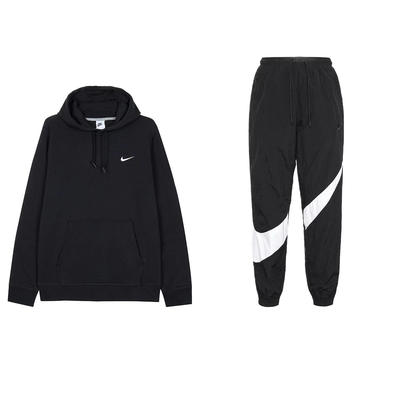

Повседневный спортивный мужской комплект черный топ и черные брюки Nike, черный
