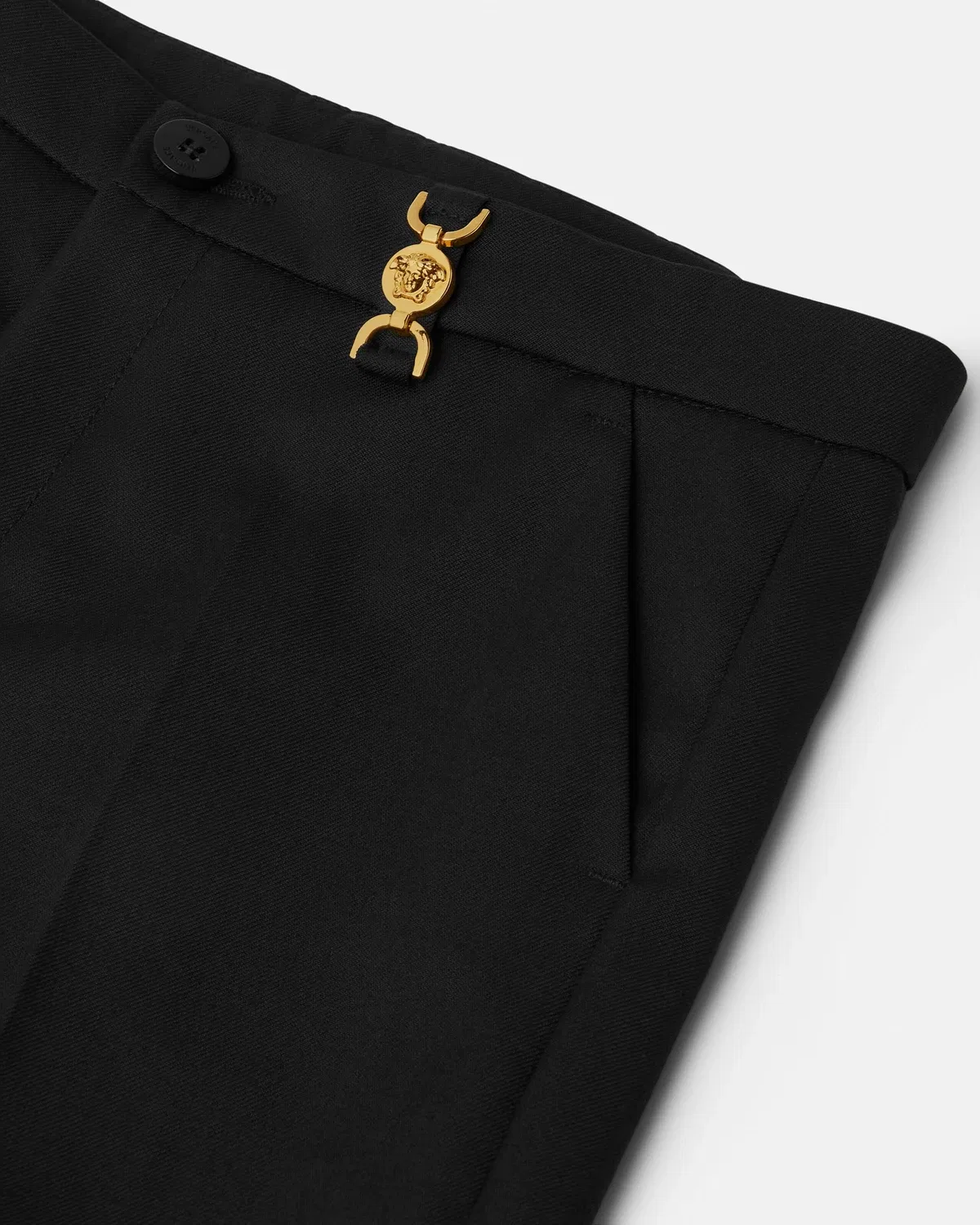 Детские брюки из шерстяной смеси VERSACE, черный — фото 4