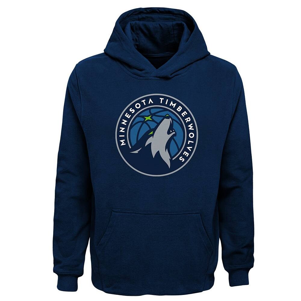 Молодежный пуловер с капюшоном с логотипом Minnesota Timberwolves Primary Navy Minnesota Timberwolves Outerstuff, цвет Mtw Navy