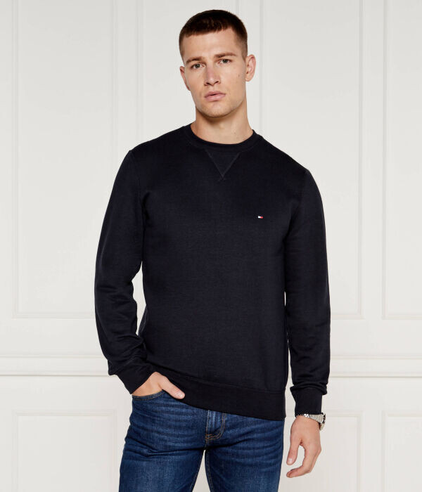 Свитшот мужской Tommy Hilfiger хлопковый однотонный, черный — фото 3