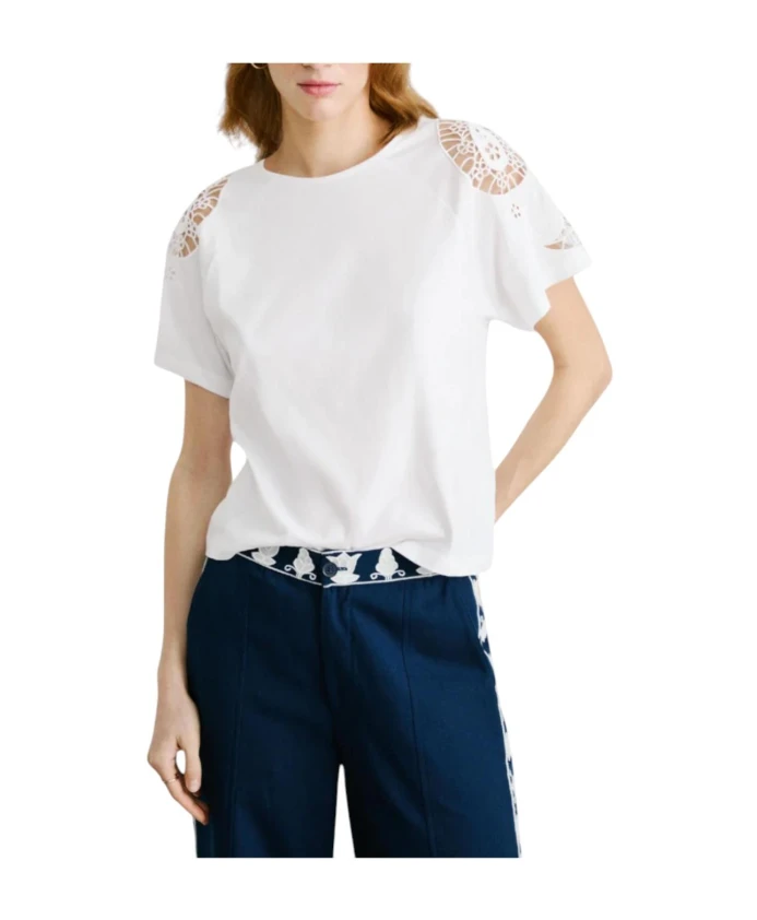 

Футболка Veronica, свежий и элегантный стиль. Pepe Jeans, белый