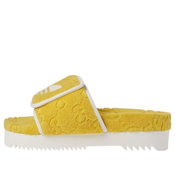 Тапочки adidas gg platform sandals 'yellow cotton sponge' Gucci, желтый