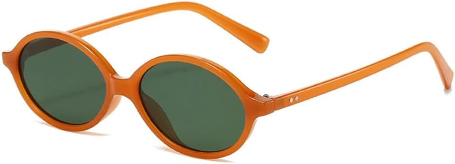 

Маленькие овальные солнцезащитные очки для женщин в стиле панк с заклепками, для мужчин с защитой от УФ-излучения UV400, для занятий спортом на открытом воздухе, бега и езды на велосипеде UYPTK, Orange Green