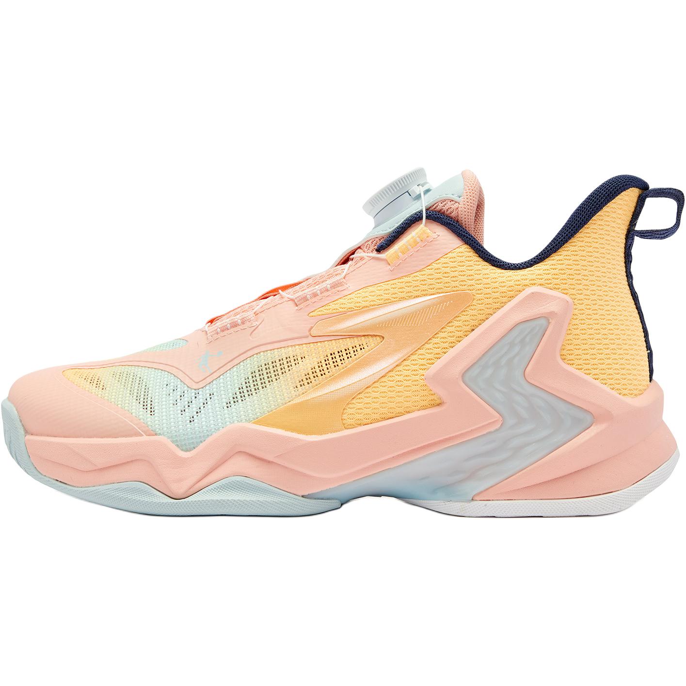 

Детские баскетбольные кроссовки с противоскользящим износостойким верхом для подростков QIAODAN, розовый/оранжевый