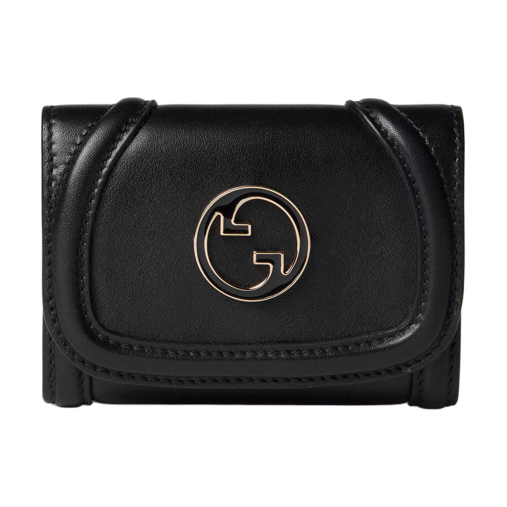 

GUCCI Кожаный картхолдер Blondie женский черный