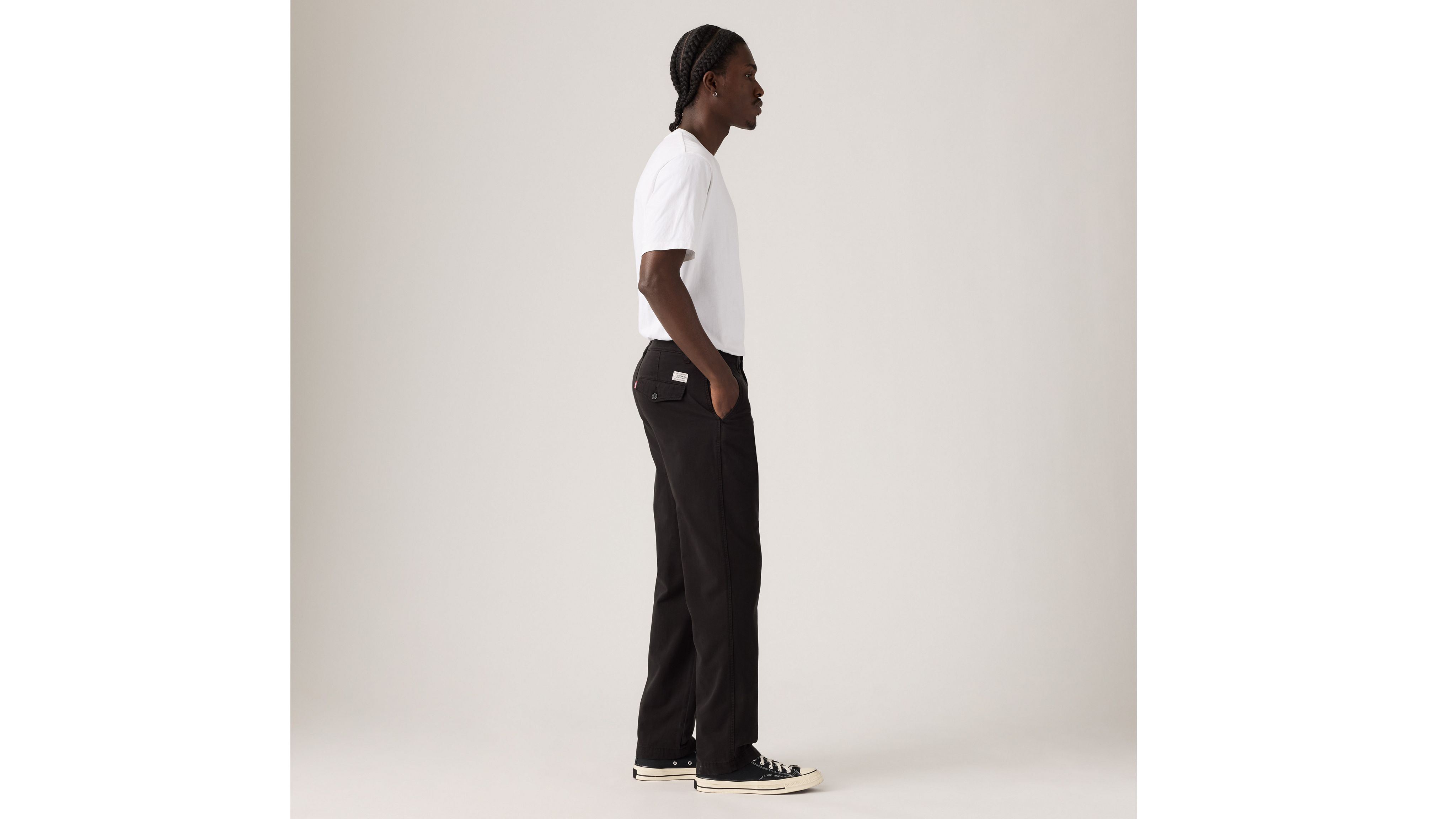 Мужские брюки Xx Chino Authentic свободного кроя Levi's, Meteorite - Black — фото 4