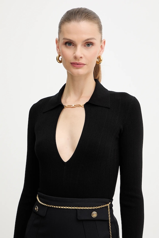

Свитер из смесового шелка Elisabetta Franchi, черный