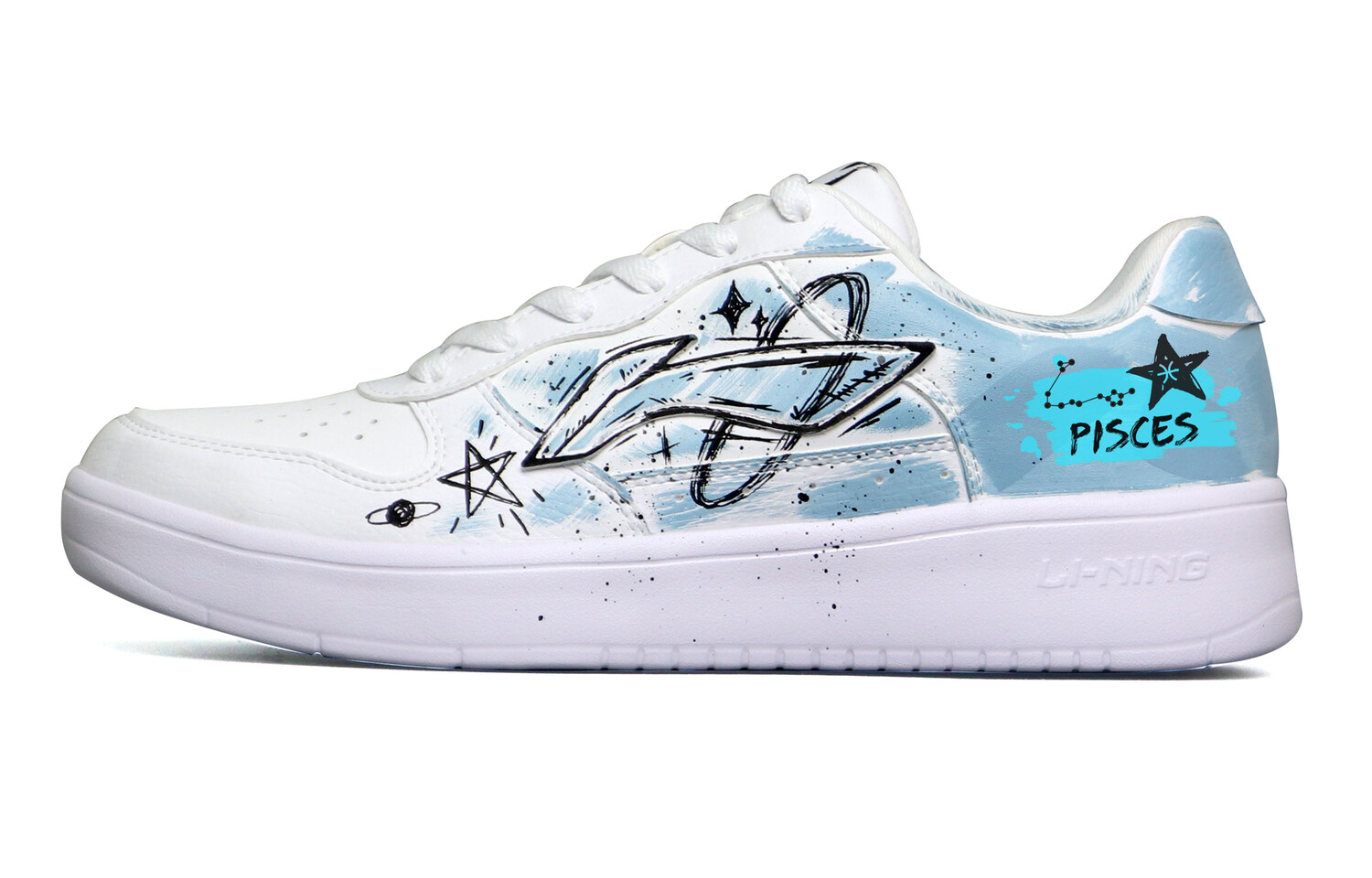

Кроссовки LINING Pontoon Boats Skateboarding Shoes Men Low-top White, Black, Blue, белый