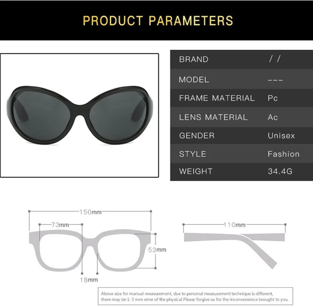 

Солнцезащитные очки LVTFCO для женщин в стиле хип-хоп/панк, крупная оправа, женские и мужские солнцезащитные очки, черные с серебристым эффектом, Black Silver