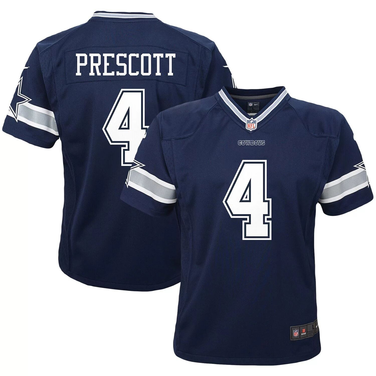 Детская игровая майка Nike Dak Prescott Navy Dallas Cowboys Player Nike — фото 4