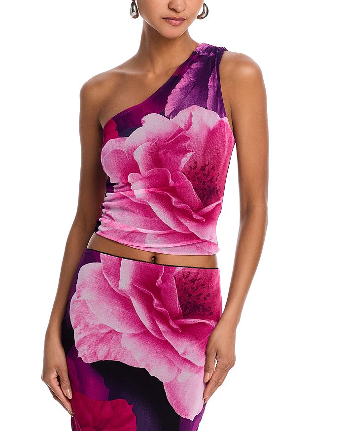 

Цветочный сетчатый топ - эксклюзив AQUA, розовый