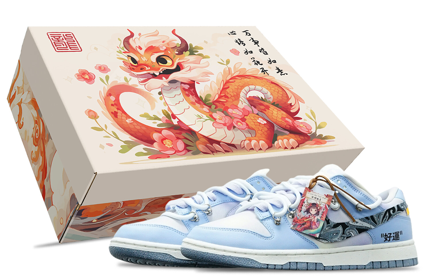 

Кроссовки Nike Dunk Skateboarding Shoes Women's Low-top Blue/white, черный