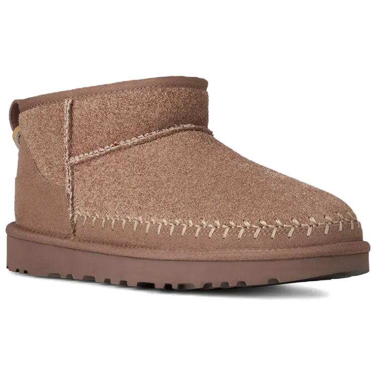 UGG Классические ультрамини термо сапожки женские до щиколотки кирпично-красные, цвет Brick Red — фото 3