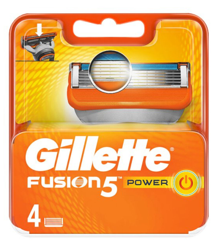 

Gillette, Fusion Power, картриджи для бритв, 4 шт