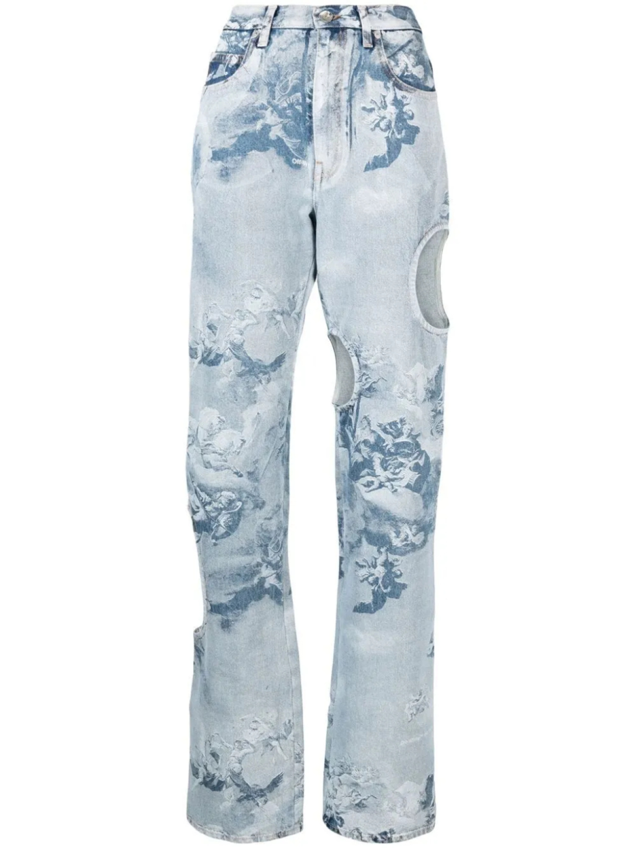 

Off-White джинсы с вырезами, синий