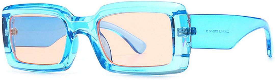 

Солнцезащитные очки Laureles/Квадратные солнцезащитные очки для путешествий, маленькие прямоугольные солнцезащитные очки для мужчин и женщин, винтажные, ретро, ​​конфетные цвета, солнцезащитные очки, Blue