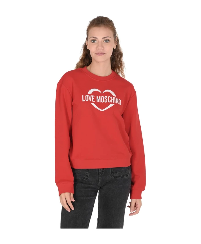 

Толстовка с логотипом в виде красного сердца Love Moschino, красный