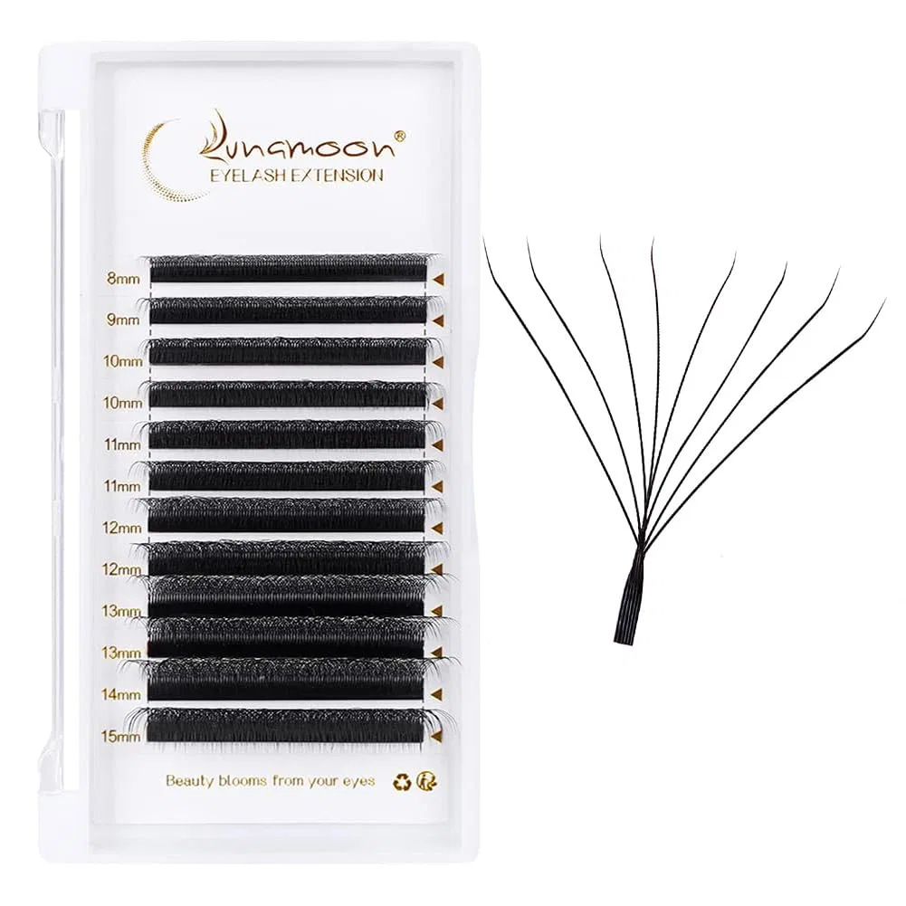 Накладные ресницы 8D W «Premade Fans» от Lunamoon Lunamoon, 8D-0.07-C
