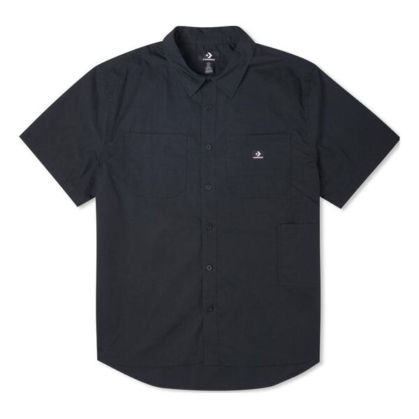 

Рубашка solid woven carpenter button down 'black' Converse, черный
