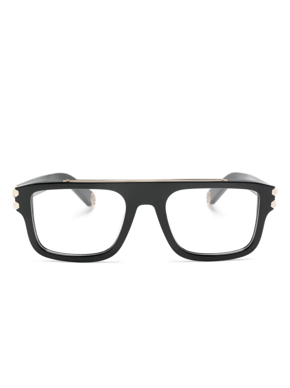 

Солнцезащитные очки в квадратной оправе с логотипом Philipp Plein Eyewear, черный