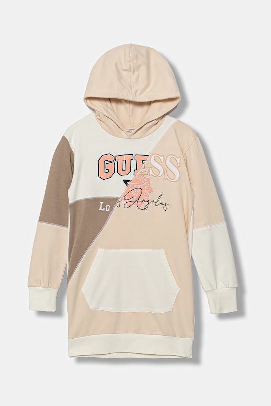 

Детское хлопковое платье Guess, бежевый