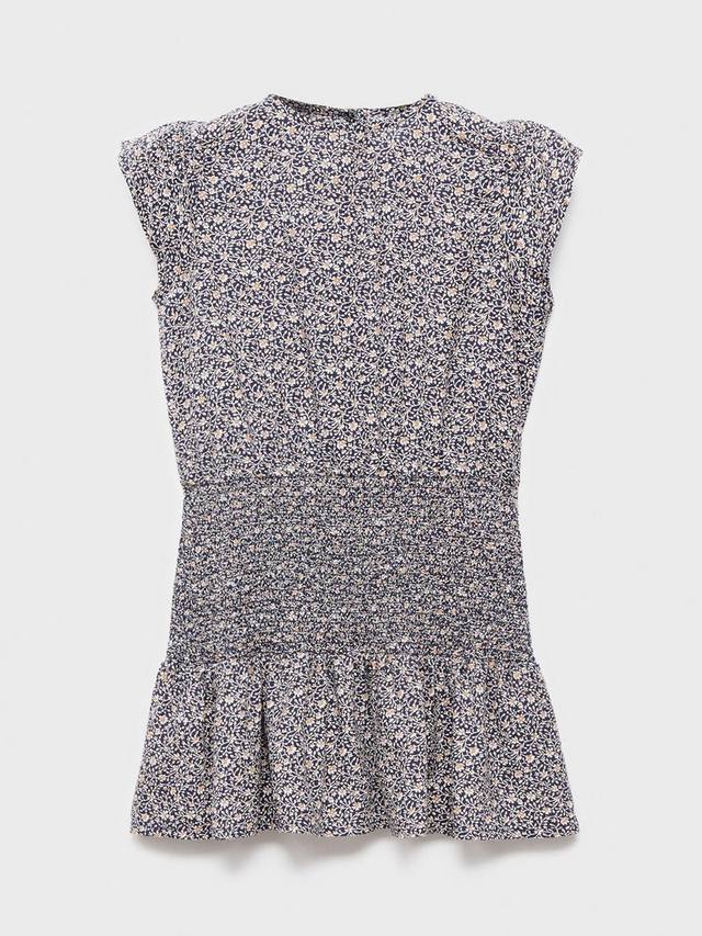 

Детское платье Bilma с каплевидными рукавами и цветочным принтом Mango, Navy