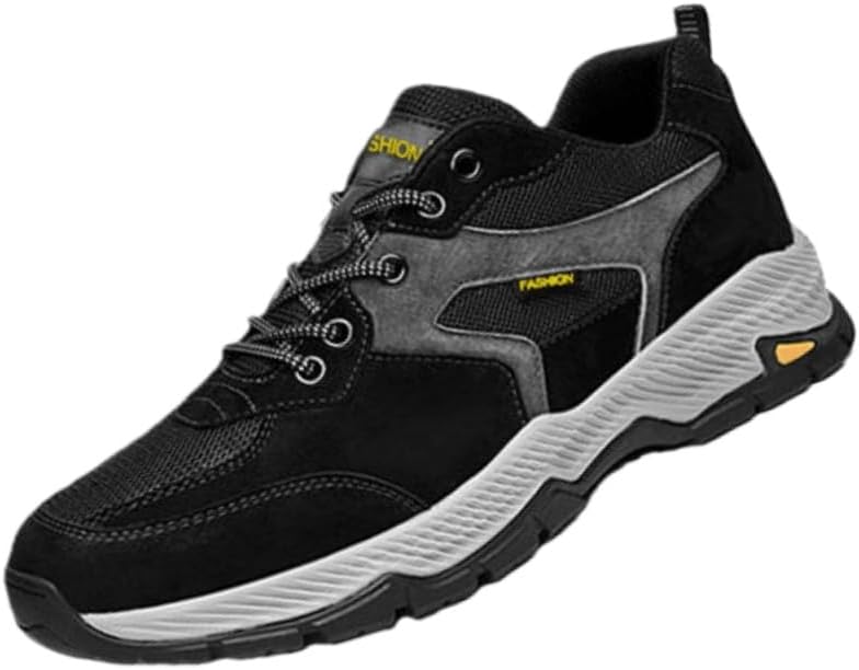 

Мужские кроссовки большого размера с шнуровкой для повседневной носки и альпинизма, с толстой подошвой. Легкие и дышащие. Противоскользящие и прочные. Подходят для использования на улице и в повседневной жизни Fmshi, черный