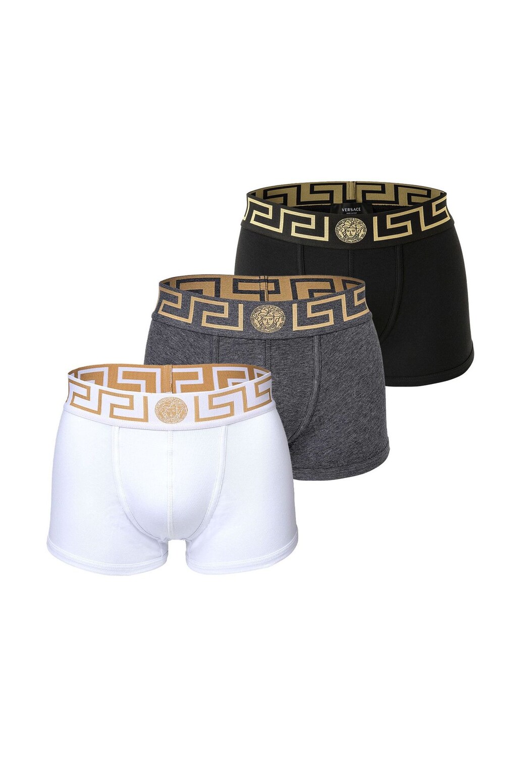 

Трусы-боксеры мужские, 3 шт - TOPEKA, хлопок, однотонный VERSACE, цвет Schwarz/grau/wei_