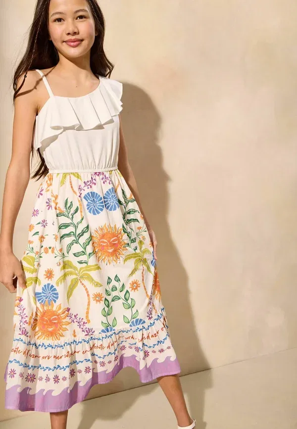 Платье Regular fit 2 in 1 tropical poplin holiday shop dress Lipsy, белый — фото 3