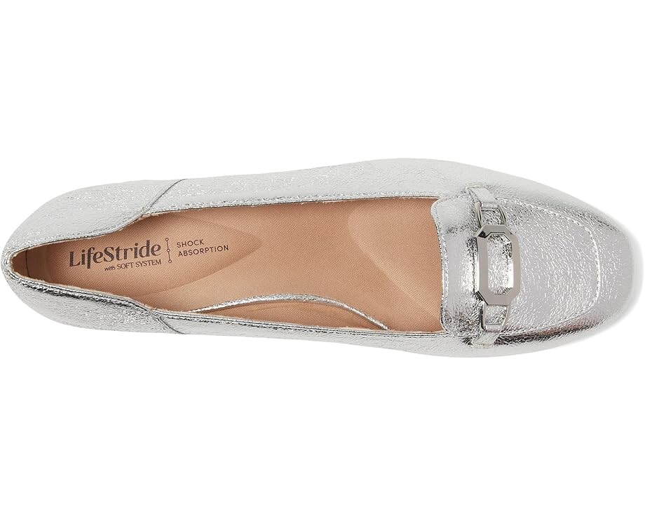 Туфли на плоской подошве LifeStride Celine Skimmers, цвет Silver Faux Leather — фото 2