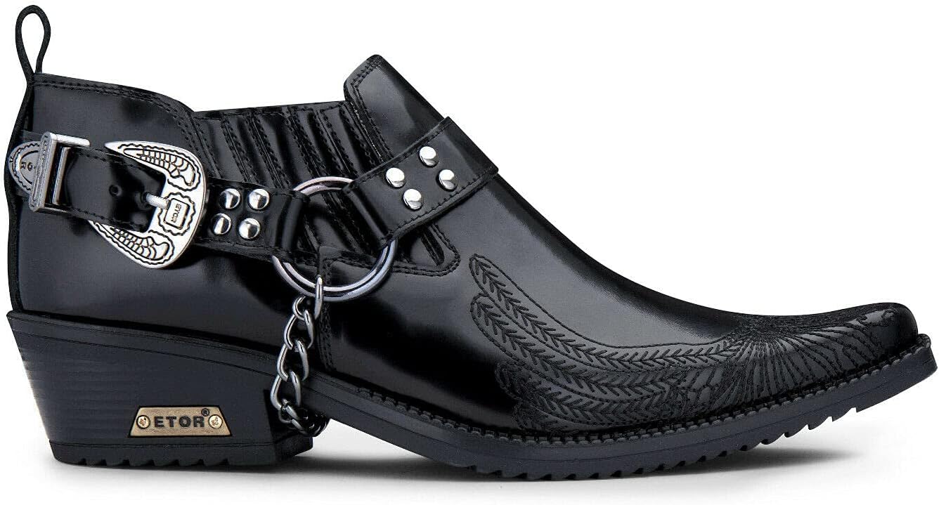 

Мужские кожаные ковбойские туфли для вестерн-танцев Eagle с металлической цепочкой Куба Винклпикерс Infinity Leather, черный